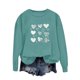 thumbnail image 2 of Xuyuer Valentine's Day Heart Print - Women's Loose Round Neck Long Sleeve Top for Casual Lover Themed Outfits, Cozy Seasonal Wear, Couple Matching Style & Romantic Gift Holiday Apparell, 2 of 5