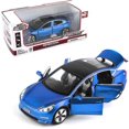 thumbnail image 1 of Modelo a escala 1:32, modelo de coche de aleación 3, vehículos de juguete fundidos a presión para niños, modelo de coche Tesla, coche de aleación con luces y música, mini vehículos de juguet, 1 of 5