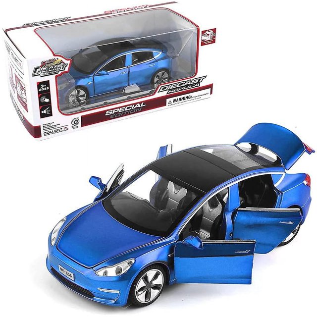 Modelo a escala 1:32, modelo de coche de aleación 3, vehículos de juguete fundidos a presión para niños, modelo de coche Tesla, coche de aleación con luces y música, mini vehículos de juguet