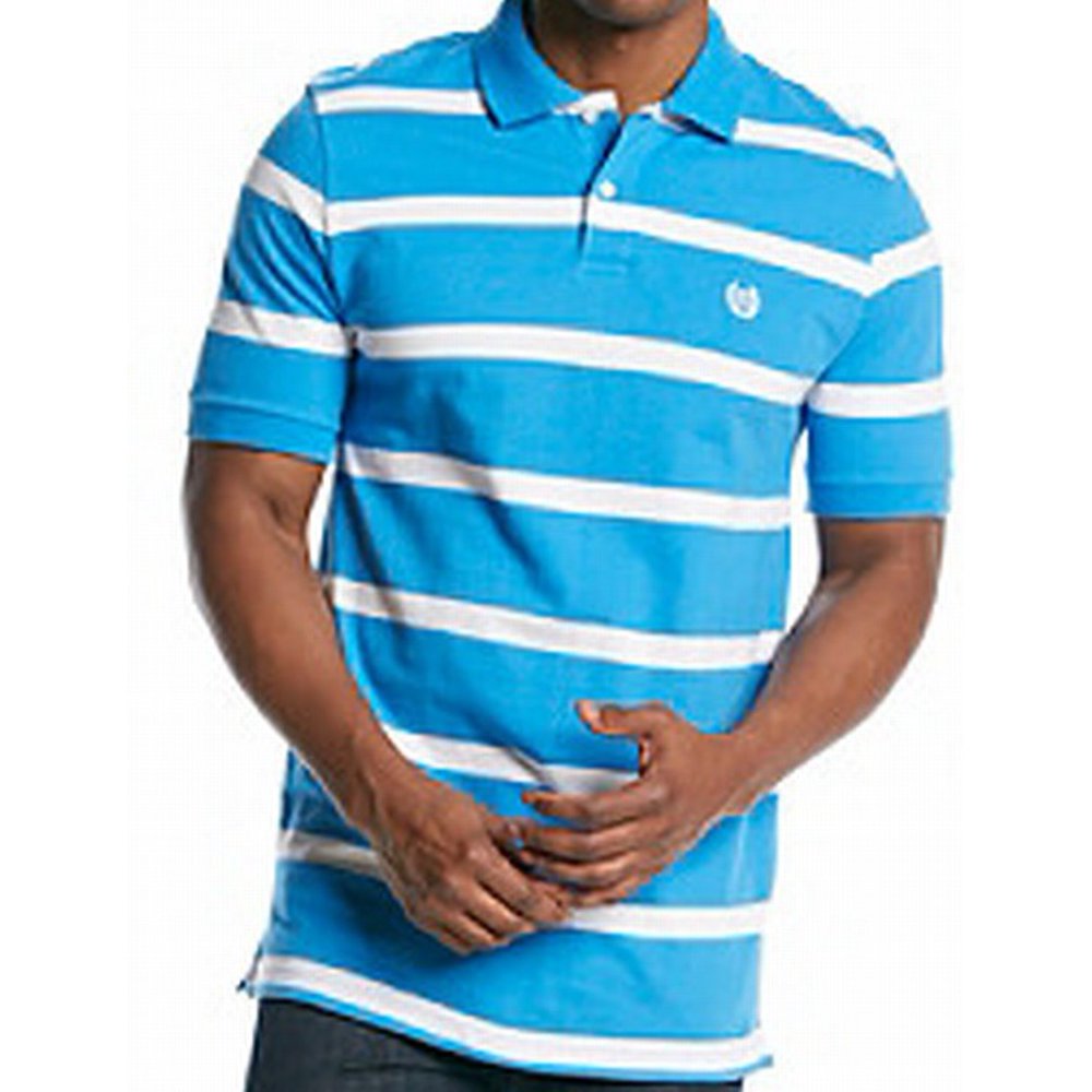 Chaps Chaps NEW Blue Men's Size Large L Striped ShortSleeve Polo