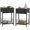 Black, variant on Nightstand with PU Leather Front Drawer, 3-Tier End Table with Bottom Mesh Basket, Industrial Bedside Table for Small Spaces, Black