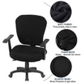 thumbnail image 4 of Office Chair Cover 2 Piece Stretchable Computer Office Chair Covers Universal Chair Seat Covers Stretch Rotating Chair Slipcovers Washable Spandex Des, 4 of 5