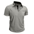 thumbnail image 4 of MYAOYI Polo Shirt for Men Contrast Placket Polo Shirt Full Piping Trim Short Sleeve Chest Pocket Daily Work Golf Top, 4 of 7