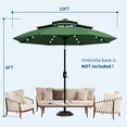 thumbnail image 2 of Garvee 10ft 3-Tier Solar Patio Umbrella with LED Lights, 8 Ribs, Push-Button Tilt, Crank Lift, Dark Green, 2 of 7