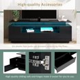 thumbnail image 5 of Modern LED TV Stand for 75 inch TV, Black Entertainment Center with LED Lights and 4 Storage Cabinets, High Gloss Media TV Console with Drawer for Living Room, Bedroom, 5 of 9