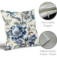 thumbnail image 4 of Chinoiserie Pillow Cover 16x16 Inch Vintage Blue Flower Throw Pillow Covers Spring Summer Floral Outdoor Pillow Cases Cotton Linen Cushion Covers for Couch Sofa Bedroom Chinoiserie Decor (Pack of 2), 4 of 6