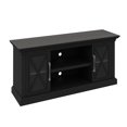 thumbnail image 3 of Luxe Society Hill TV Stand for TVs up to 65 inches Screen Size with Two Side Cabinets and Open Center Shelves in York Black, 3 of 7