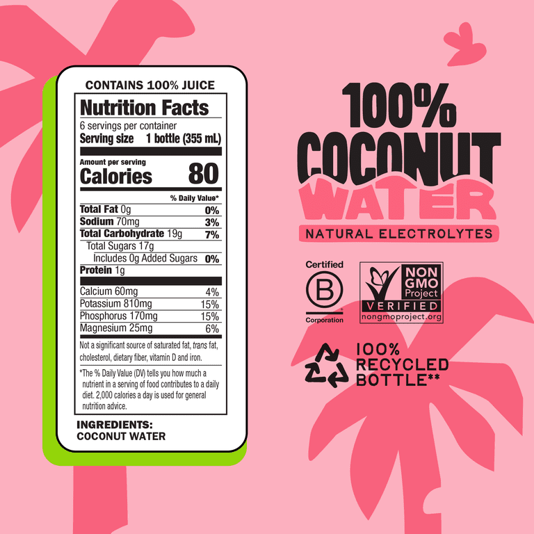 Harmless Harvest Shelf-Stable 100% Coconut Water, 12 fl oz, 6 Pack photo 2