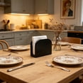 thumbnail image 5 of Acacia Wood Napkin Holder For Table, Napkin Holder, Napkin Dispenser, Semi-Circle Vertical Wooden Tissue Stand For Kitchen Counter, Black, 4.7x3.9x2 In, 5 of 5