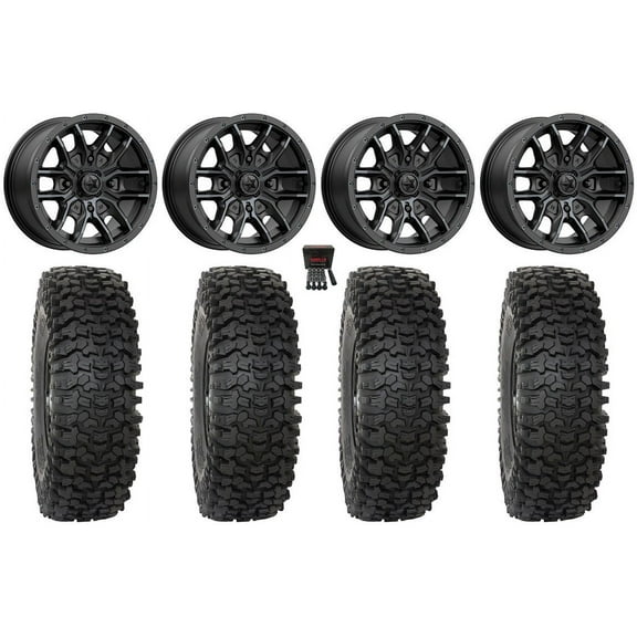 MSA Fang 14" Wheels Black 30" RC500 Tires Can-Am Maverick X3 / Honda Pioneer 1000 / Talon