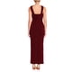 thumbnail image 3 of INSPIRE CHIC Vestido sin mangas con cuello halter, falda dividida, vestido de cóctel ajustado tipo maxi para mujeres, 2XL, color rojo vino, 3 of 5