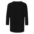 thumbnail image 5 of 2025 Chemise Rouge de Noël pour Femmes en Coton, Imprimé Verre de Vin, Col Rond, Manches Longues pour Femmes, Hauts, Col, Manches Trois Quarts, Faux Manches Longues, T-Shirt Décontracté, Haut, 5 of 5