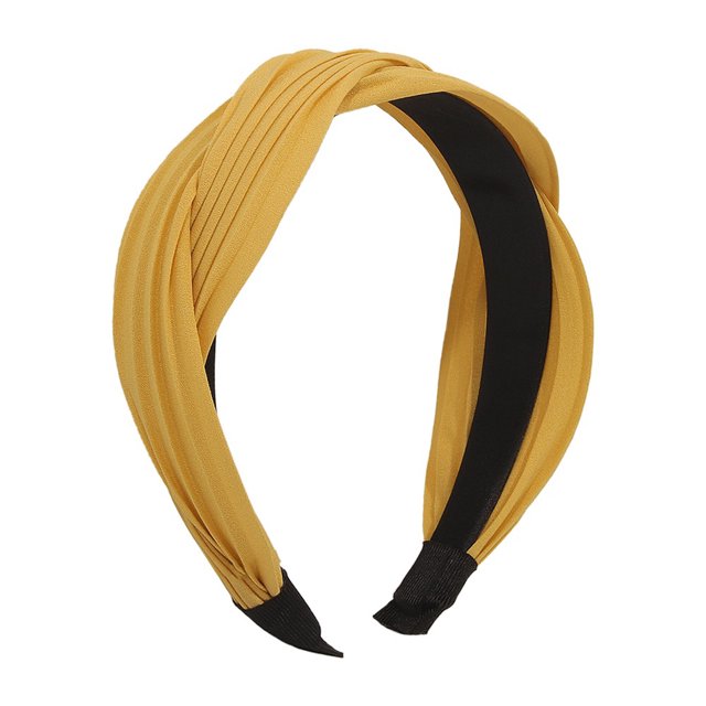 Qarigey Hair Hoop Wide-Brimmed Pure Sweet Cloth Hairband Matching Gilr Elegant Adult Clothes Accessory Fashion Knotted Pleated Headband Type3