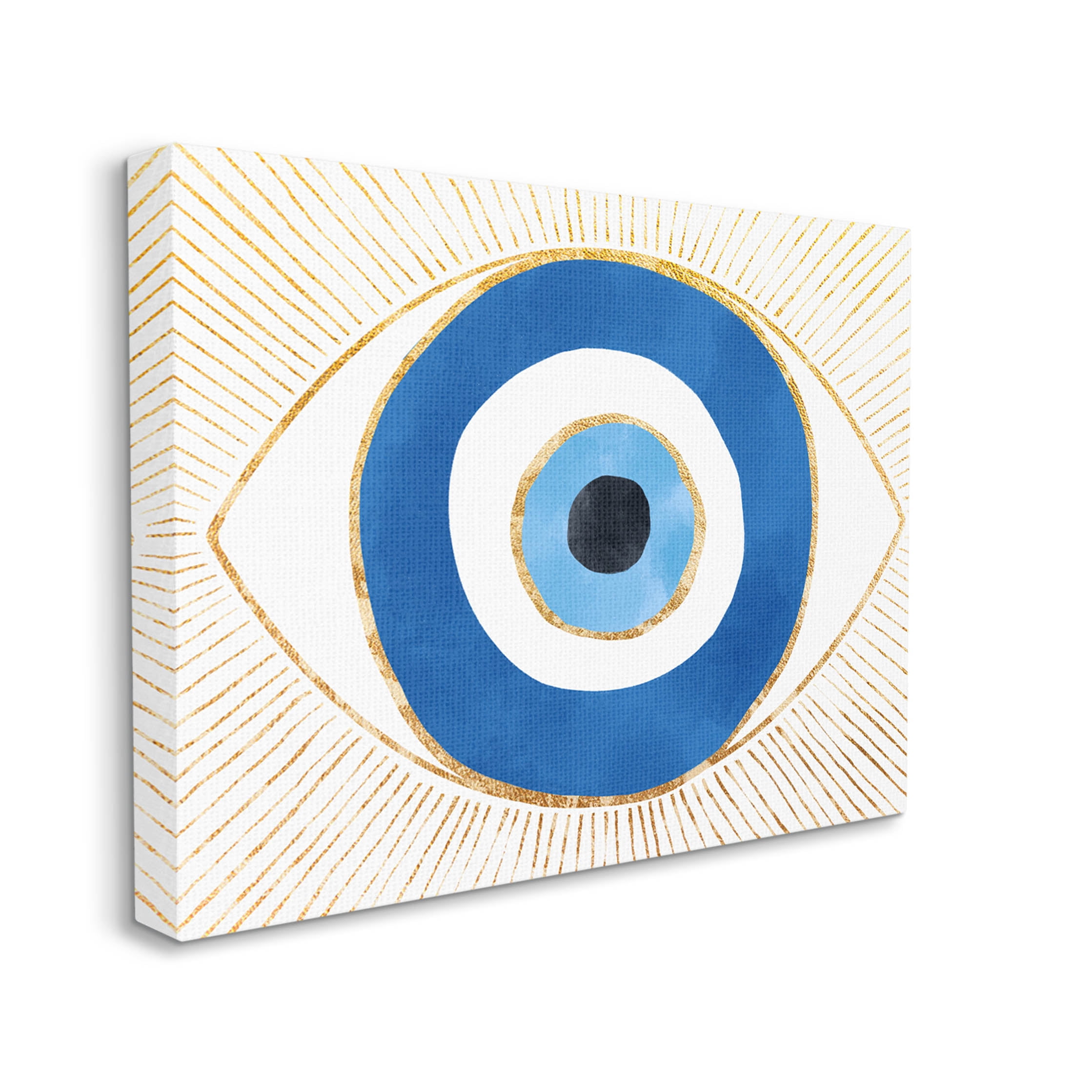 Stupell Industries Evil Eye Shape Striped Mati Symbol Graphic Art Gallery Wrapped Canvas Print Wall Art, Design by Ziwei Li