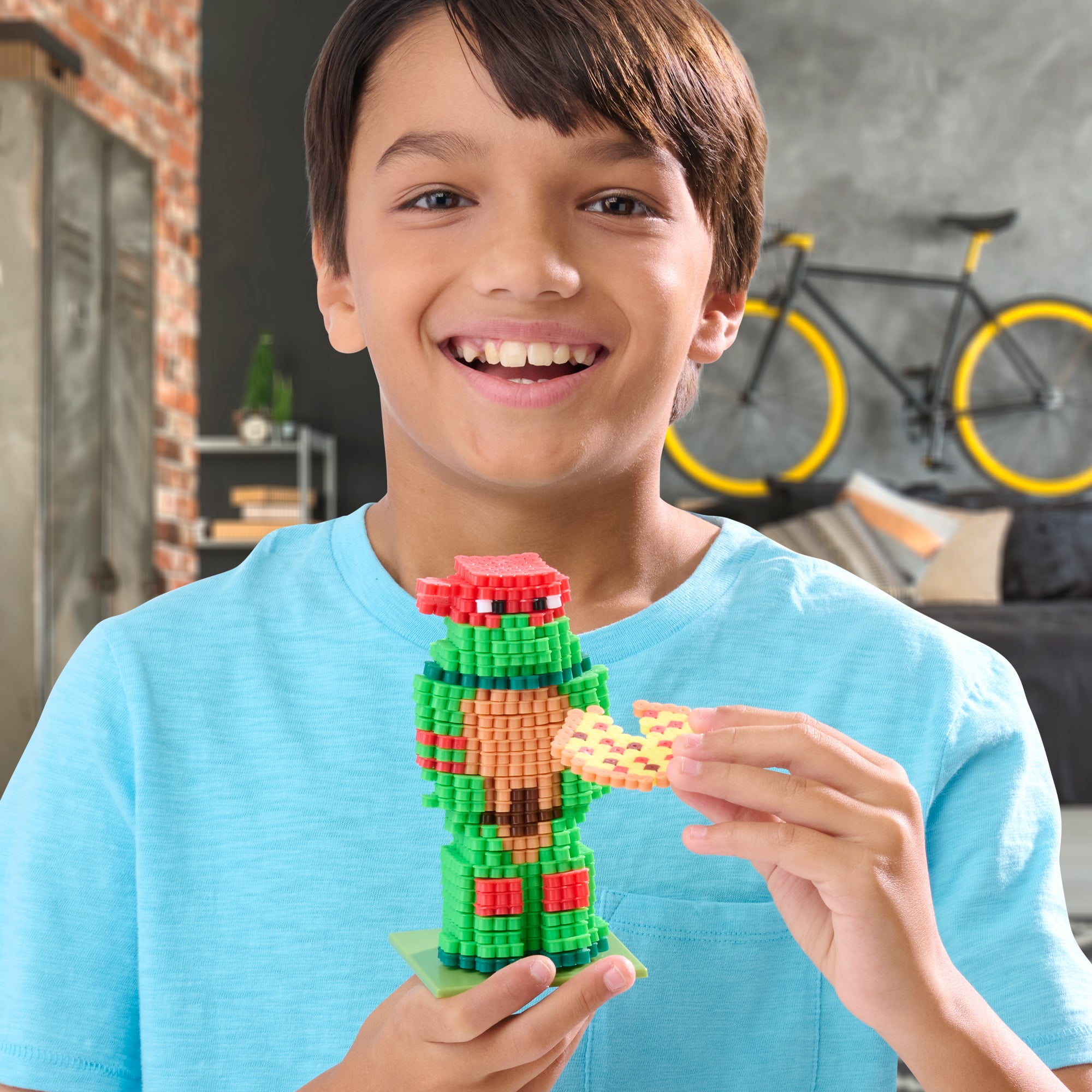 Tara Toy: 3D Pixel Creations - TMNT - 2500 Beads Kit, DIY Your Own 3D Character Figure, Design-Fuse-Display, Building Art & Craft Set, Licensed