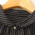 thumbnail image 4 of Ltctricy Women's Plus Size Cotton Linen Tops Long Sleeve Collared Pleated Button down Shirts Casual Loose Tunic Blouses(Black,Medium), 4 of 7