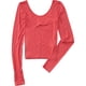 thumbnail image 1 of Aeropostale - Camiseta básica ajustada para mujer, naranja, pequeña, 1 of 2