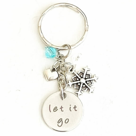 Hanalea Island Jewelry Co. Let it Go Elsa Accessories Frozen Silver Charm Keychain Gift Self-Confident Princess | Merchandise for Women