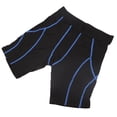 thumbnail image 4 of Pantalones cortos deportivos de compresión para hombre, de alta elasticidad, de secado rápido, con rayas azules, transpirables, para fitness, color azul, L, 4 of 15