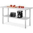 thumbnail image 2 of YUSAZENS 60 x 24 x 34 Inch Basic Kitchen Stainless Steel Workbench, 24D x 60W x 34H Heavy Duty Counter Work Table for Kitchen Commercial Storage, 2 of 8