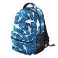 thumbnail image 2 of Jeiento 16 Inch Kids School Backpack for Boys Girls, Lightweight Water-Resistant Polyester Ocean Shark Print Bookbag for Preschool Elementary Middle School Hiking Daypack, 2 of 7