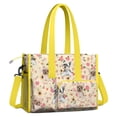 thumbnail image 2 of Teacher Tote Bag,Yorkie Dog and Flower Florals Teacher Utility Tote Bag,Large Work Tote Bags for Women with Multiple Pockets,Top Zipper Closure,13.8x10.6x6.7 Inch, 2 of 5