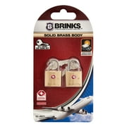 Brinks Solid Brass 22mm TSA Travel Keyed Padlock with 1/2in Shackle, 2 pack
