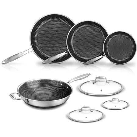 NutriChef 7 Piece Kitchenware Pots & Pans Set - Triply Stainless Steel Cookware