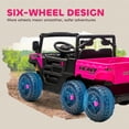 thumbnail image 4 of Qaba 24V Kids Ride On Truck with 6 Wheels 4WD Electric Ride On Car with Dump Bed, Remote Control, Wheel Suspension for 3-8 Years, Pink, 4 of 9