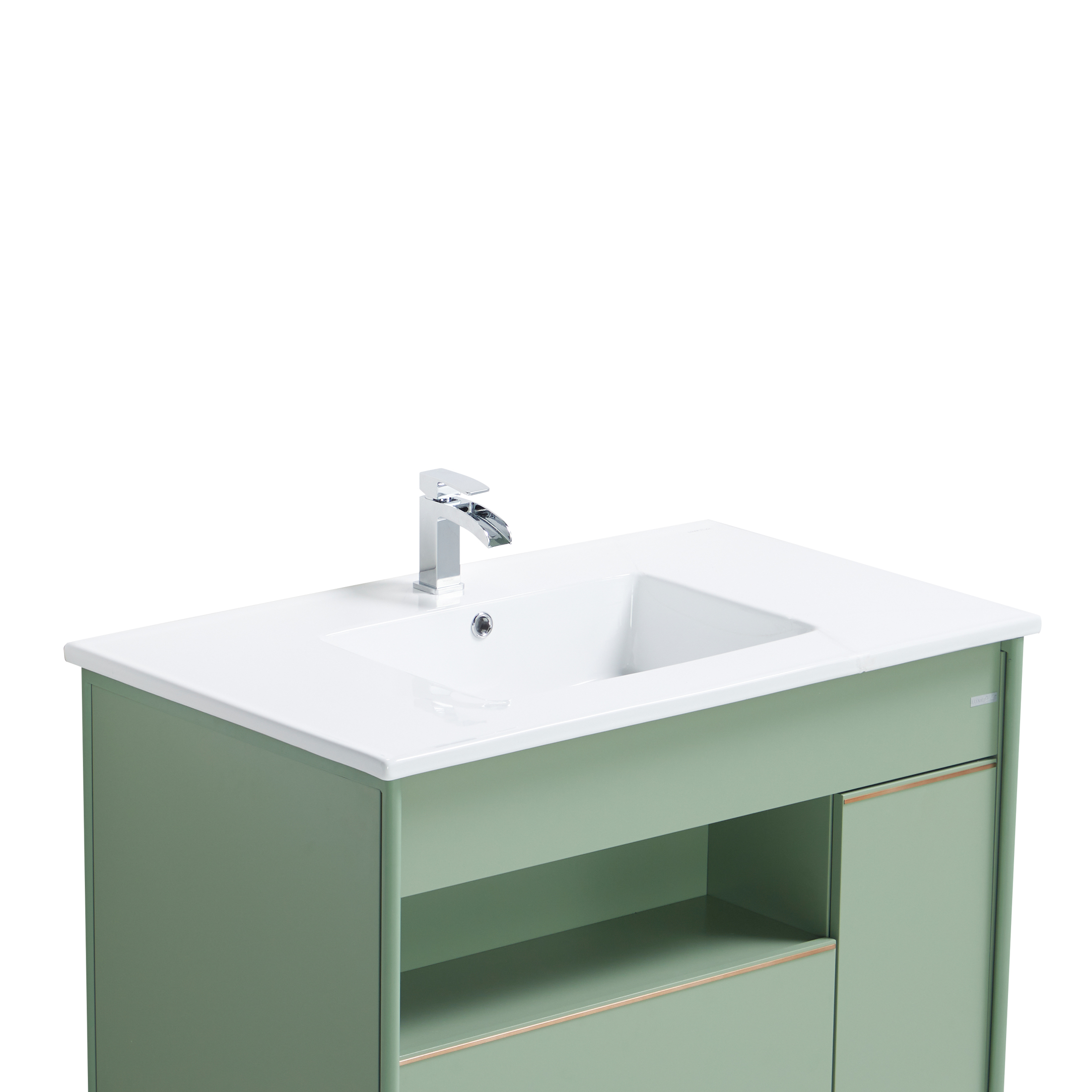 LUXE Bidet Callista Bathroom Vanity, Medicine Cabinet and Sink, Green