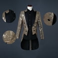 thumbnail image 4 of IYTR Men's Sequined Tailcoat Jacket Formal Wedding Party Prom Suit Blazer Black Long Sleeve Tuxedo Elegant Sequin Coat Evening Party Gold M, 4 of 4