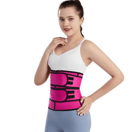

Waist trainer sports sweat postpartum shaping double belt zipper section abdominal girdle