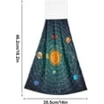 thumbnail image 3 of Kitchen Hanging Hand Towels for Bathroom Decorative with Hanging Loop Solar System with Sun Planets and Stars Set of 2 Soft Absorbent Funny, 3 of 7
