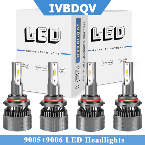 For Chevy Trailblazer 2002-2009 LED Headlights Combo 9005 9006 High Low Beam Bulbs Kit 4Pcs Bright White