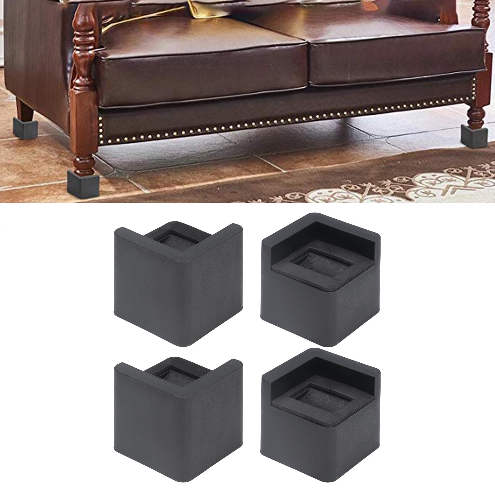 Gupbes Bed Leg Risers,Couch Risers,4pcs Bed Risers Corner Fixed Casters