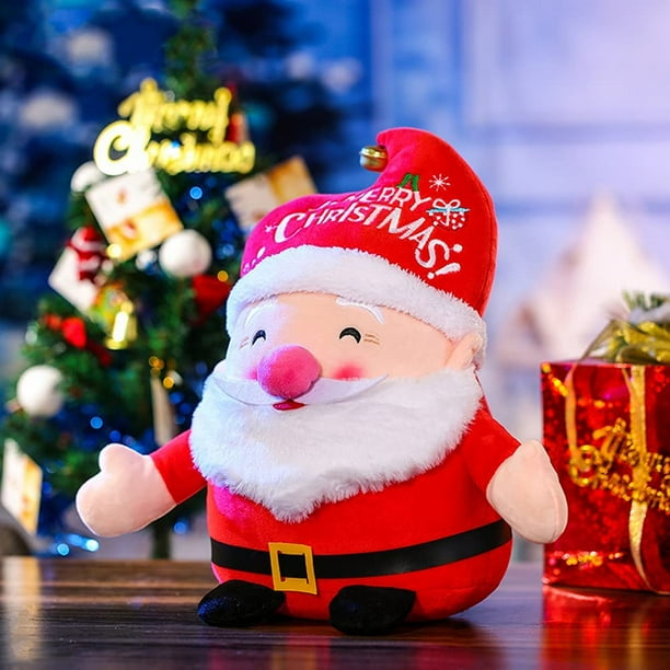 Juguetes de peluche suaves de Navidad, Papá Noel, decoraciones de