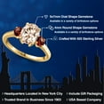 thumbnail image 2 of Gem Stone King 18K Yellow Gold Plated Silver Peach Morganite and Red Garnet Engagement Ring for Women | 2.34 Cttw | Oval 9X7MM | Gemstone October Birthstone | Size 5, 2 of 6