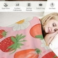 thumbnail image 3 of ONETECH  Pink Strawberry Flannel Blanket, All Season Soft Cozy Plush Bed Throw fit Bedroom Living Room Sofa Couch Bedding Office Cinema Farmhouse Beach Yoga Travel for Newborn Baby, 3 of 6
