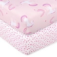 thumbnail image 5 of Little Star 100% Organic Cotton 3 Piece Unicorn Dreams 3 Piece Crib Bedding Set - Reversible Comforter and 2 Fitted Sheets, 5 of 7