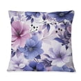 thumbnail image 3 of Designart "Purple Floral Exquisite Elegance" Floral Printed Throw Pillow, 3 of 5