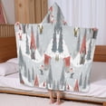 thumbnail image 5 of Gray Christmas Gnome Village Pattern Hooded Bath Towel，60"x35" for Ages 3 To 12 Kids, Quick Dry Lightweight Soft Microfiber Hood Beach Towel Cover Up for Kids, 5 of 7