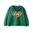 thumbnail image 1 of Women Hoodie  Heart Letters Leopard Print Sweatshirt with Pockets, 1 of 2