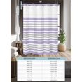 thumbnail image 6 of No Hook Cloth Fabric Shower Curtain with Snap in Liner, Light Purple Stripes Waterproof Shower Curtains Set with See Through Top Window, Modern Minimalist Horizontal Lines Bath Curtains 72"x96", 6 of 6