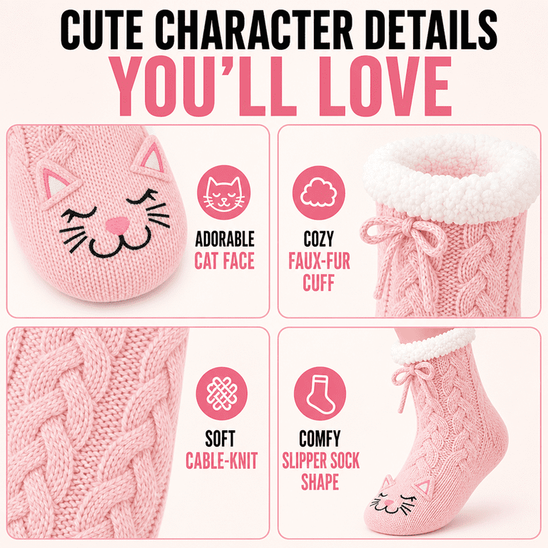 Muk Luks Girls Soft Sole Cabin Crew Socks with Grippers photo 7