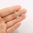 thumbnail image 6 of AUNOOL Gold Initial Stud Earrings for Women S925 Sterling Silver Post 14K Gold Plated A-Z Letter Stud Earrings for Women, 6 of 6