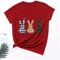 thumbnail image 6 of AKOEE Easter Outfits for Women Teen Girls Cute Floral Bunny Printed Short Sleeve Tops Graphic Basic Tee Shirt (3XL, Red 01), 6 of 6