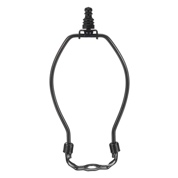 6.5 Inch Lamp Harp Kit with 1" Tall Iron Finial, 1 Set Heavy Duty Bracket with Standard Saddle & Finial Detachable Shade Holder for Table Floor Lamps, Black