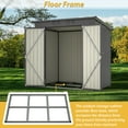 thumbnail image 4 of 6x4 FT Outdoor Tool Storage Shed with Metal Foundation & Lockable Doors, All Weather Metal Sheds for Garden, Patio, Backyard, Lawn, Gray, 4 of 9