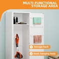 thumbnail image 2 of Craftian Broom Closet Storage Cabinet with shelf, Garage Cabinet with Hanging Rod, White, 2 of 8
