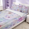 thumbnail image 2 of Erosebridal Cute Floral Zipper Queen Comforter Set with Fitted Sheet and 2 Pillowcases, Garden Blossom Zipper Bedding Set, Reversible, Pastel Lavender Watercolor, Reversible, 2 of 7